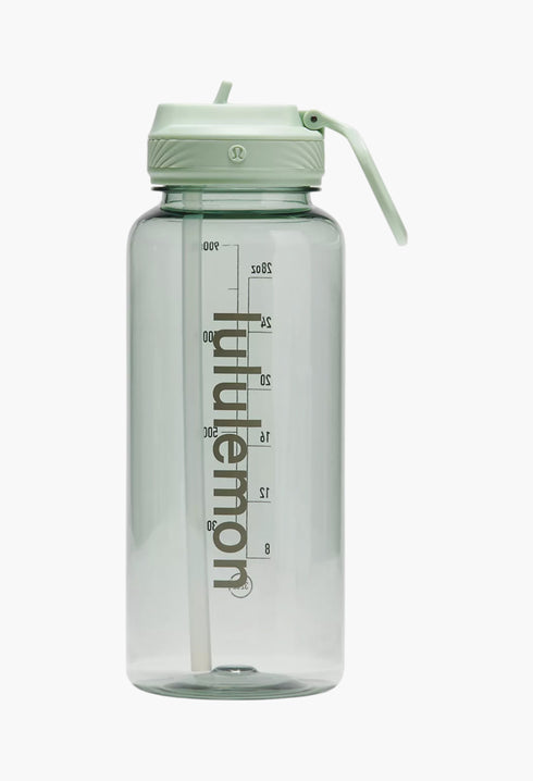 Fog Green/Bay Leaf - Back to Life Clear Bottle 32oz Straw Lid - GLAM MODA
